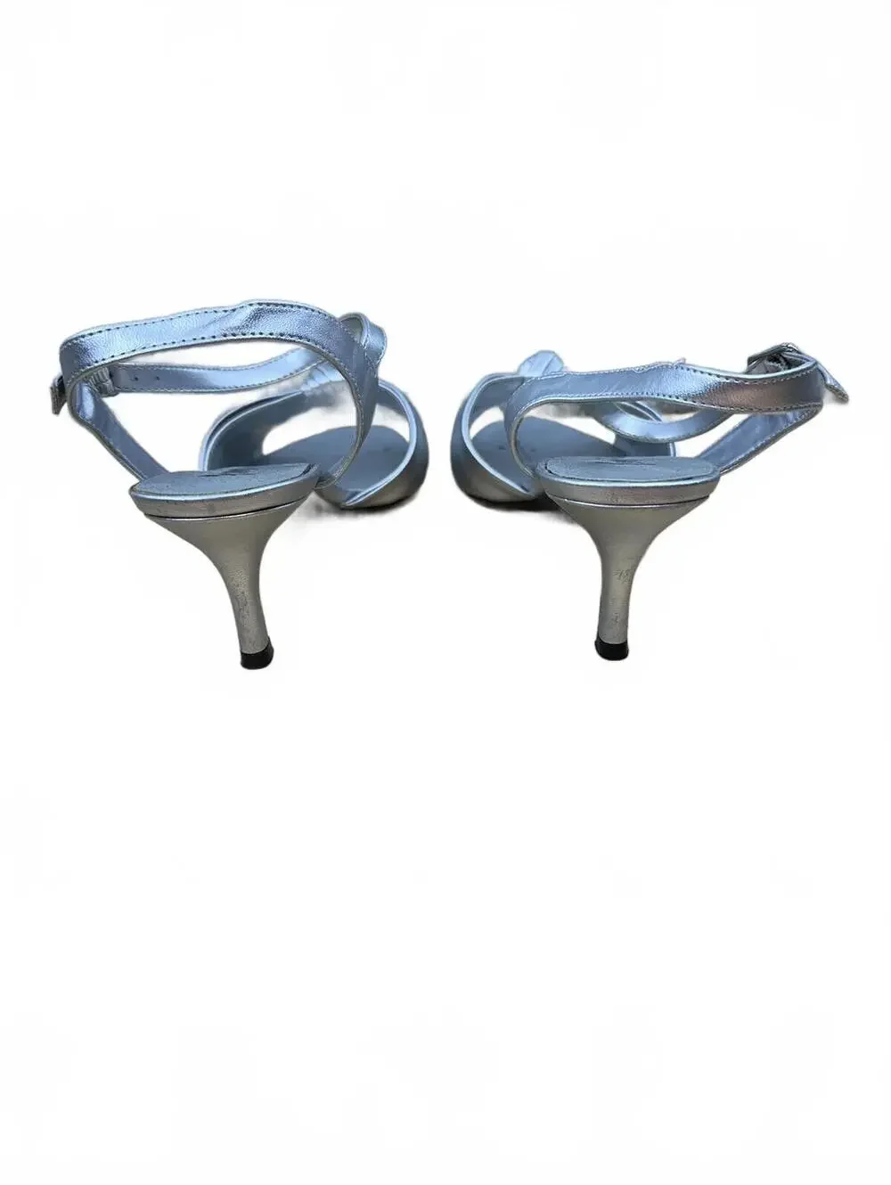Fioni‎ Night Silver Metallic Ankle Strap Heels